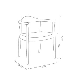 Krzesło KENNEDY ciemnobrązowe - drewno jesion, ekoskóra